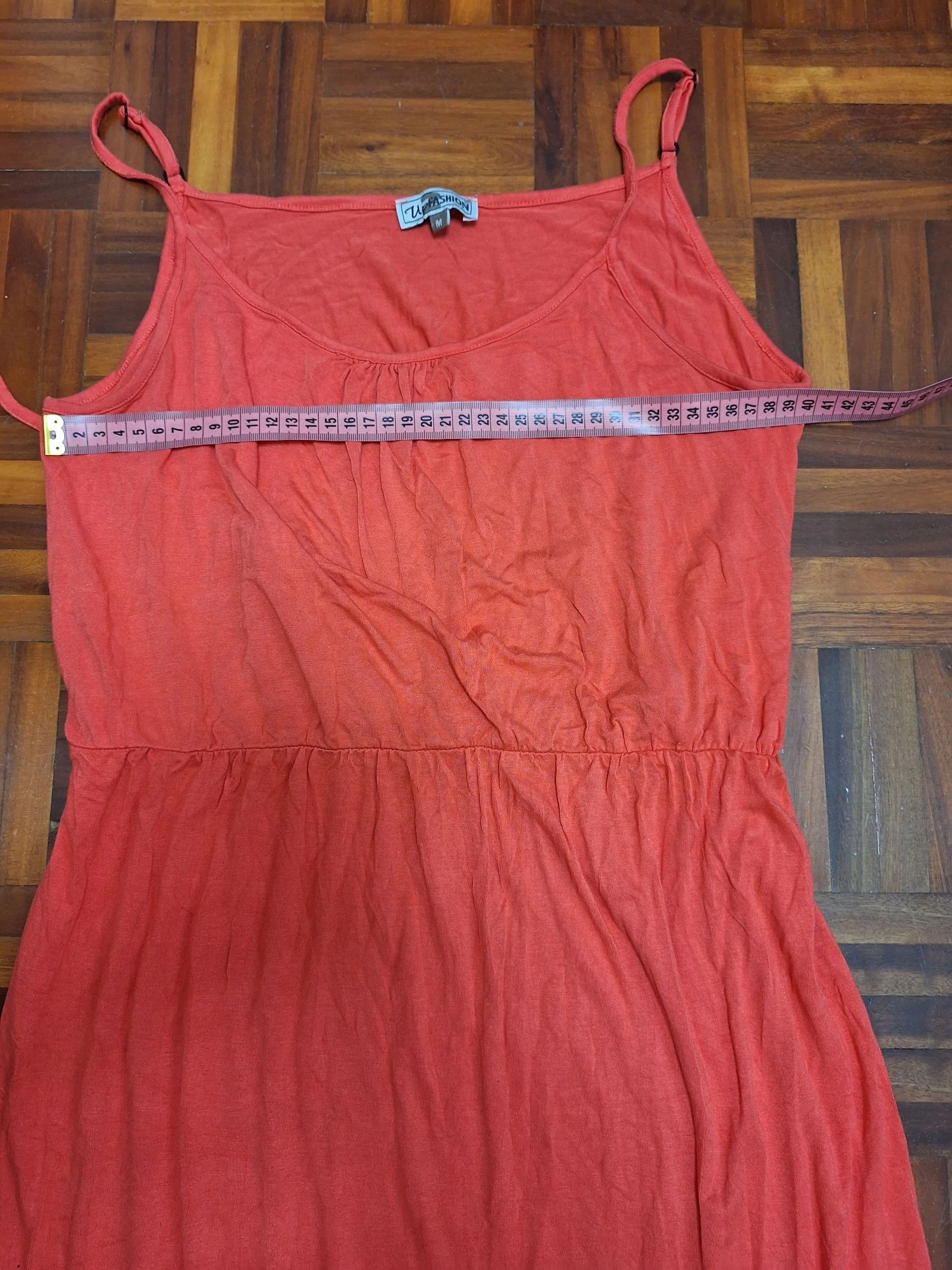 Coral maxi dress M elastic adjustable straps – photo 5
